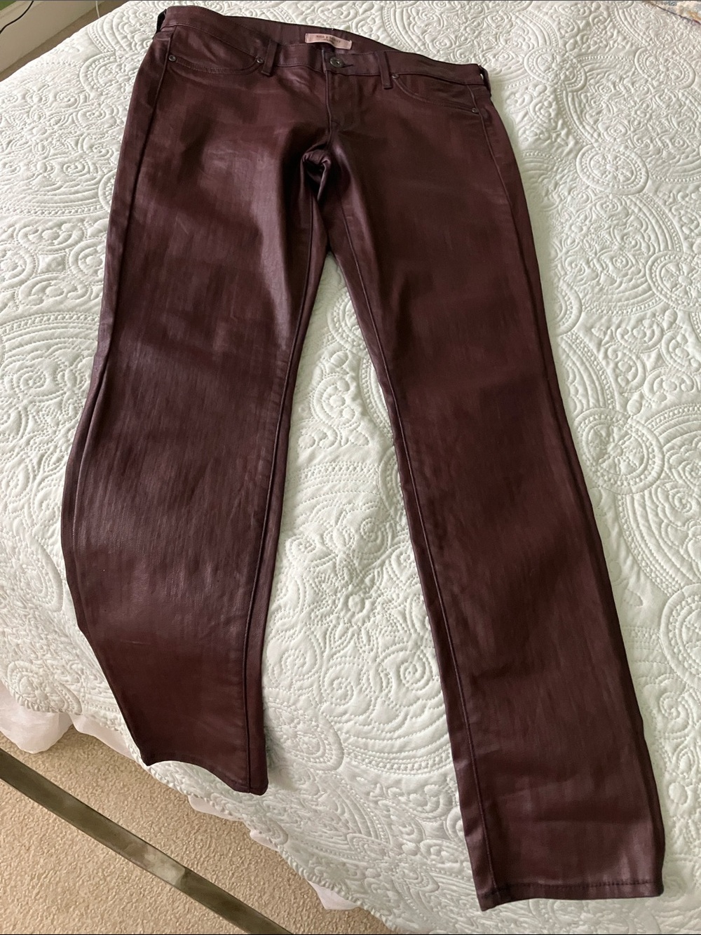 Rich & Skinny Straight Leg Jeans in Deep Wine